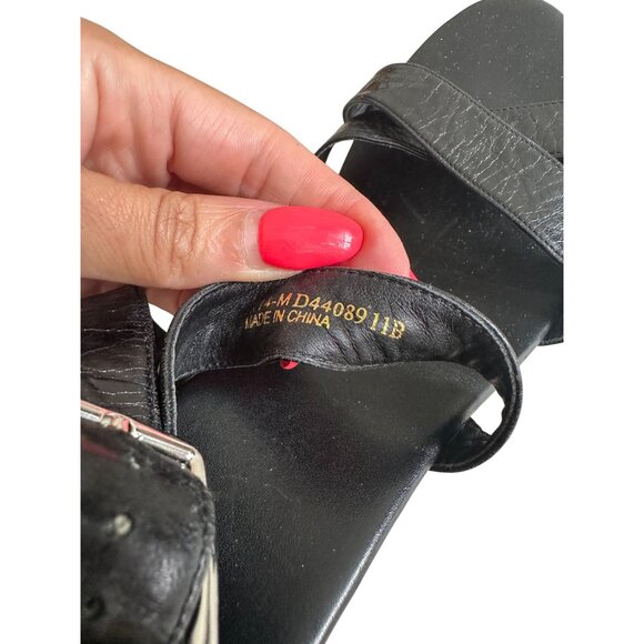 COLE HAAN Black Leather Cork Wedges Size 11 - Picture 9 of 12